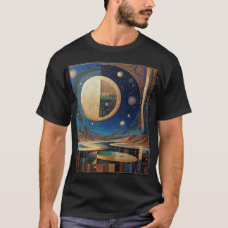  Lunar Reflections: Majestic Moon and Celestial  T-Shirt