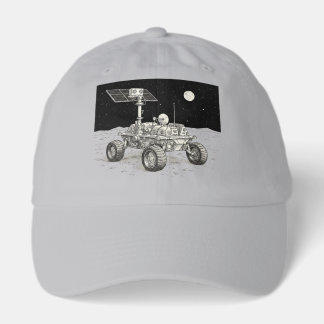 Lunar Rover Exploration Illustration Hat