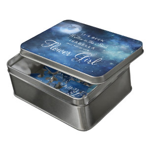 Lunar Sky Full Moon Be Our Flower Girl Proposal Jigsaw Puzzle