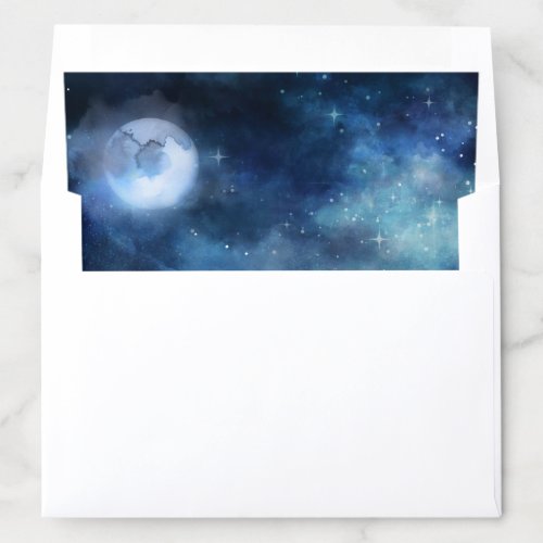 Lunar Sky Full Moon Celestial Galaxy Wedding Envelope Liner