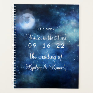 Lunar Sky Full Moon Celestial Galaxy Wedding Plans Planner