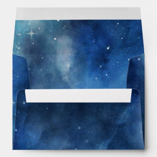 Lunar Sky Full Moon Celestial Monogram Wedding Envelope | Zazzle