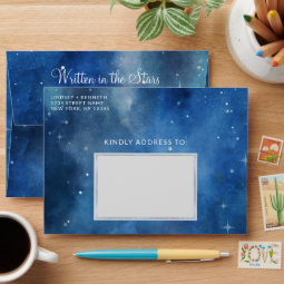 Lunar Sky Full Moon Celestial Monogram Wedding Envelope | Zazzle