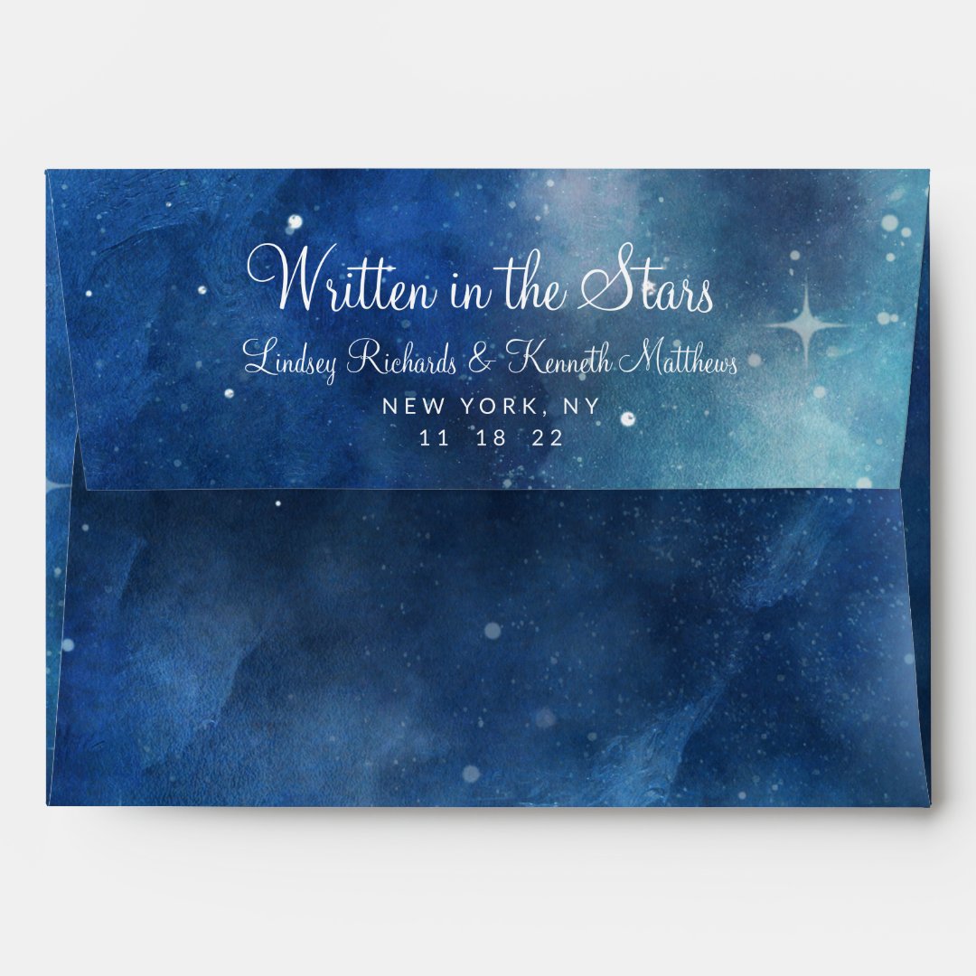 Lunar Sky Full Moon Celestial Monogram Wedding Envelope | Zazzle