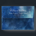 Lunar Sky Full Moon Celestial Monogram Wedding Envelope<br><div class="desc">Lunar Sky Full Moon Celestial Galaxy Watercolor Design, with Night Shining Stars, and Glowing Moon Design on a luxurious Navy Blue, Pale Blue, and hints of purple watercolor texture. With Modern Typography Script Fonts. A trendy Magical design - Personalized Wedding Monogram Envelopes with Inside Design! ~ Check my shop to...</div>