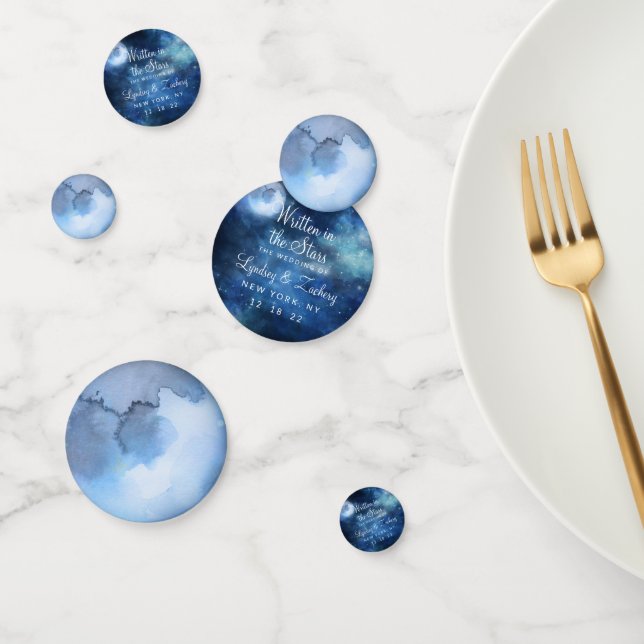 Lunar Sky Full Moon Celestial Wedding Monogram Confetti (Group)