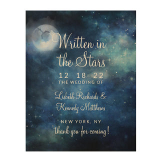 Lunar Sky Full Moon Celestial Wedding Welcome Sign