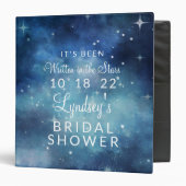 Lunar Sky Full Moon Star Bridal Shower Recipe Card 3 Ring Binder (Front/Inside)