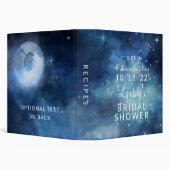 Lunar Sky Full Moon Star Bridal Shower Recipe Card 3 Ring Binder (Background)