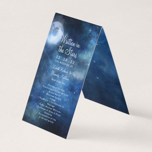 Lunar Sky Full Moon Stars Wedding Ceremony Program