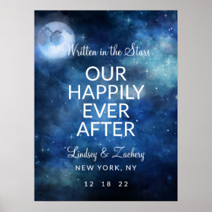 Lunar Sky Moon Happily Ever After Reception Sign