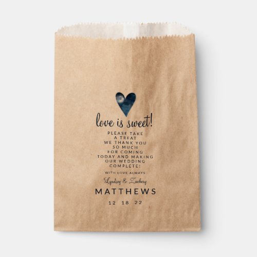 Lunar Sky Moon Heart Wedding Love is Sweet Treat Favor Bag