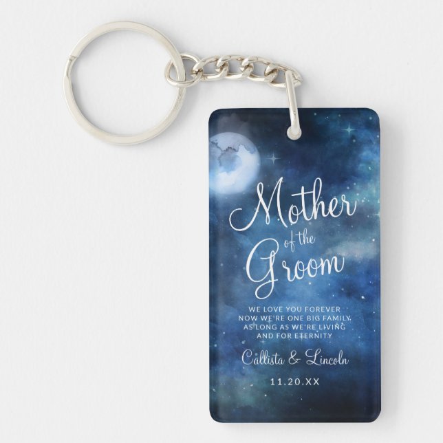 Lunar Sky Moon To the Mother of the Groom Quote Keychain (Front)