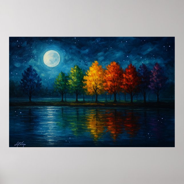 Lunar Spectrum Landscape Poster (Front)