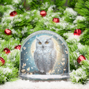 Lunar Vigil: The White Snow Owl Globe