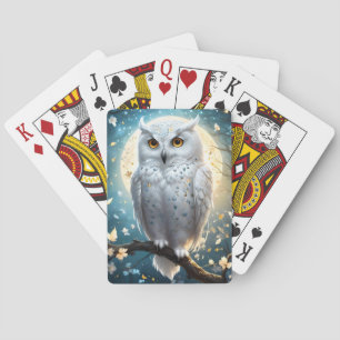 Lunar Vigil: The White Snow Owl Poker Cards