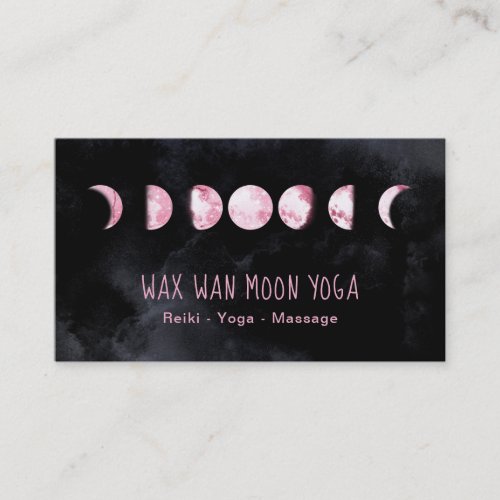  Lunar Wax Wan Full Pink Moon Phases Luna Business Card