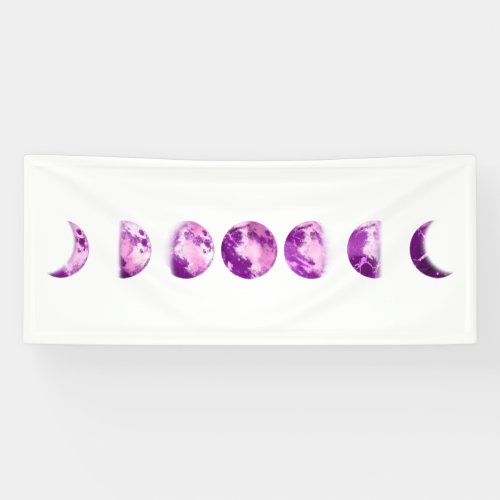 *~* Lunar Wax Wan Full Purple Violet  Moon Phases  Banner