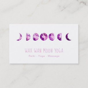 *~* Lunar Wax Wan Full Purple Violet Moon Phases Business Card