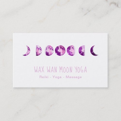  Lunar Wax Wan Full Purple Violet  Moon Phases Business Card