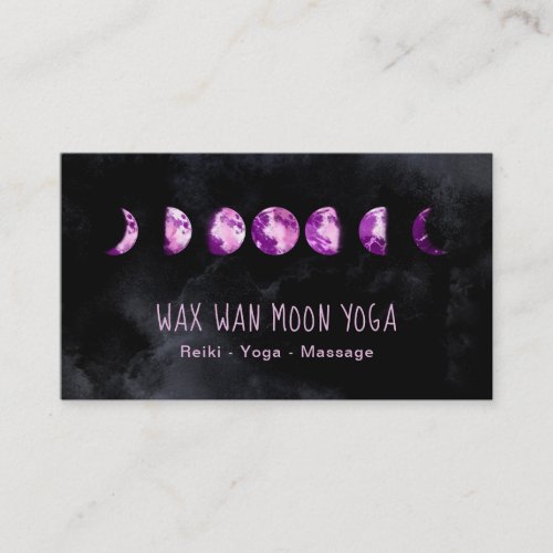  Lunar Wax Wan Full Violet Purple  Moon Phases Business Card