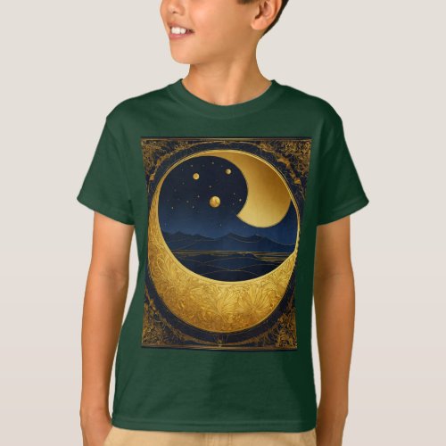 Lunar Whispers Minimalist Celestial T_Shirt Desig