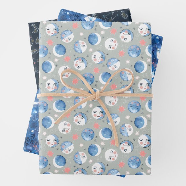 Lunar Witch Set of 3 Wrapping Paper Sheets (In situ)