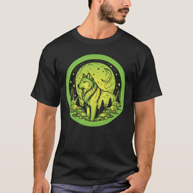 lunar wolf circle T-Shirt (Front)