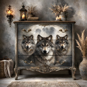 Lunar Wolf Pack Decoupage Tissue Paper