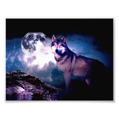 Lunar wolf photo print