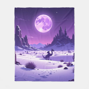 Lunar Wyrm Fleece Blanket – Purple Dragon Under th