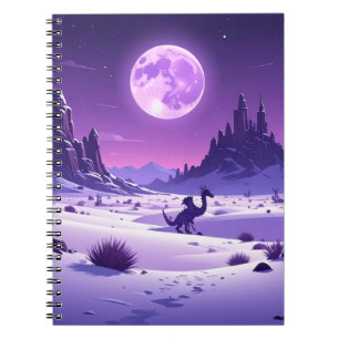 Lunar Wyrm – Purple Dragon Under the Moon Desk Mat Notebook