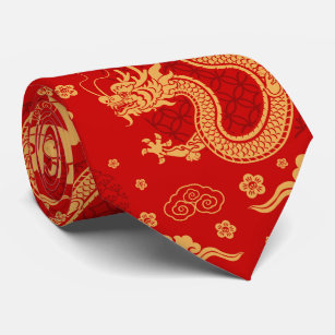 Lunar Year Dragon pattern Chinese Lunar year 2024 Neck Tie