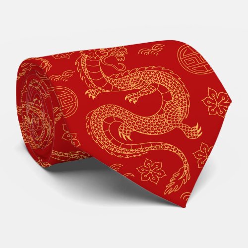 Lunar Year Dragon pattern Chinese Lunar year 2024 Neck Tie