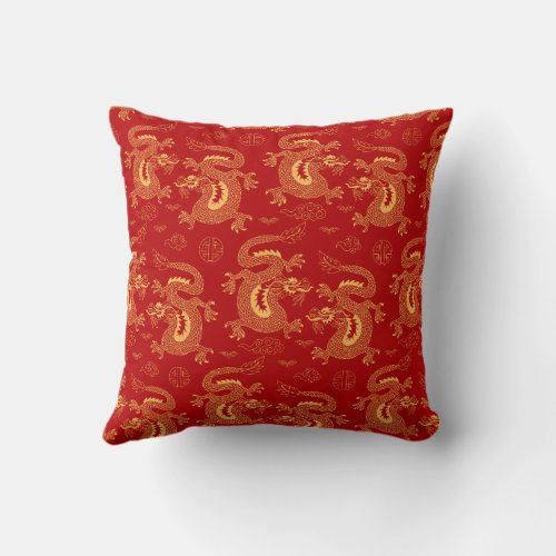 Lunar Year Dragon pattern Chinese Lunar year 2024 Throw Pillow