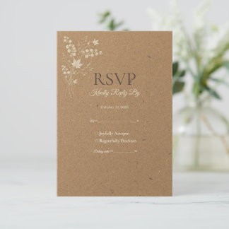 Lunaria Maple Kraft RSVP Reply Card