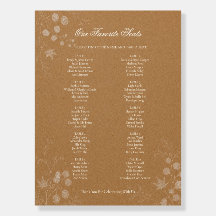 Lunaria Maple Kraft Seating Chart Foam Board 18x24