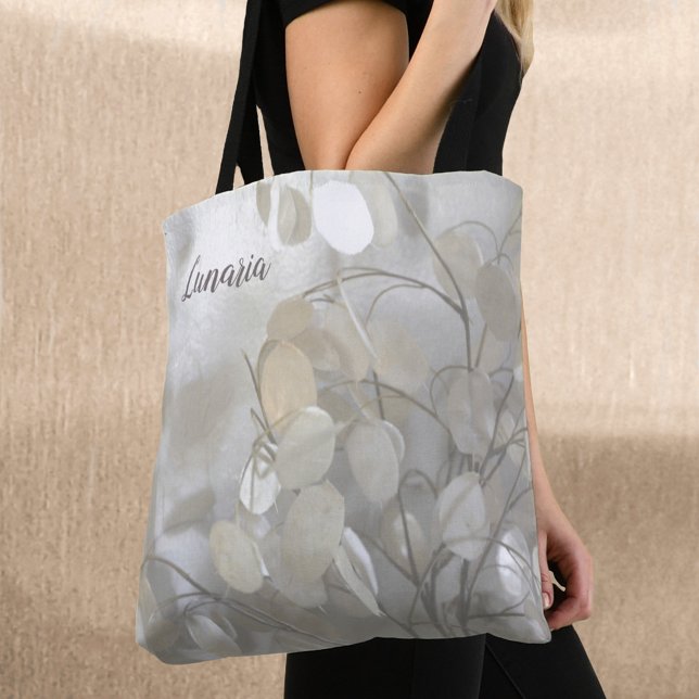 Lunaria Silver Dollar Floral Personalized Tote Bag (Creator Uploaded)