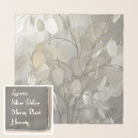 Lunaria Silver Dollar Scarf<br><div class="desc">This pretty chiffon scarf features subtle and delicate white on white feminine floral design using branches of Lunaria, also known as Silver Dollar, Money Plant or Honesty. By any name, this naturally beautiful white chiffon scarf with soft gray, cream and grey will be treasured. The understated initials can be personalized....</div>