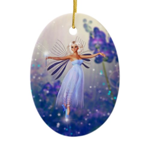 Lunaria, the Twilight Fairy Ceramic Ornament