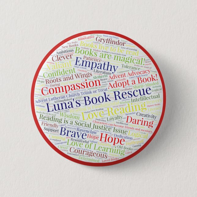 Luna's Book Rescue Button (Front)