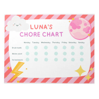 Luna's Chore Chart Notepad