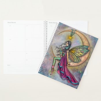 Luna's Perch Fairy Fantasy Art By Molly Harrison Planner by robmolily at Zazzle