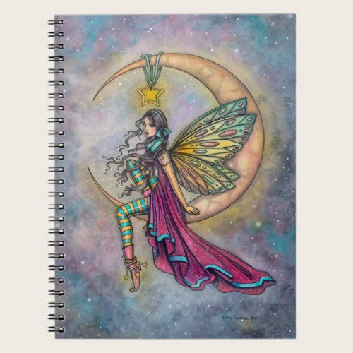 Luna's Perch Fairy on Moon Fantasy Art Notebook