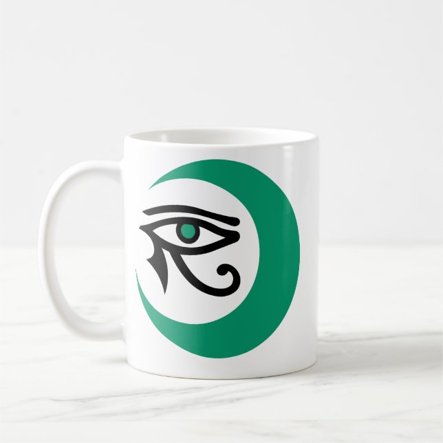 LunaSees Logo Mug (2 sided: jade/black, jade eye) (Left)