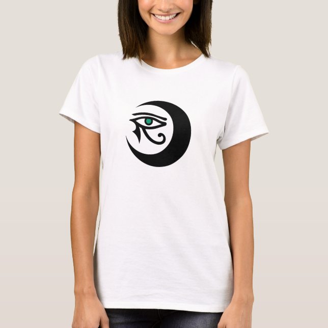 LunaSees Logo Shirt (black/jade eye on light) (Front)
