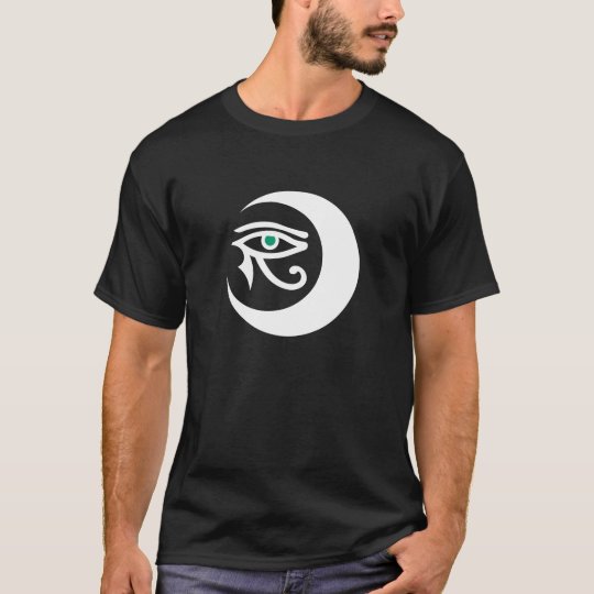 LunaSees Logo Shirt (white/jade eye on dark)