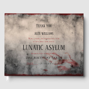 Lunatic Asylum Halloween Birthday Guest Book