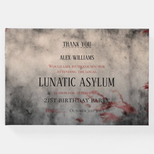 Lunatic Asylum Halloween Birthday Guest Book