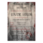 Lunatic Asylum Halloween Birthday Magnetic Invitation